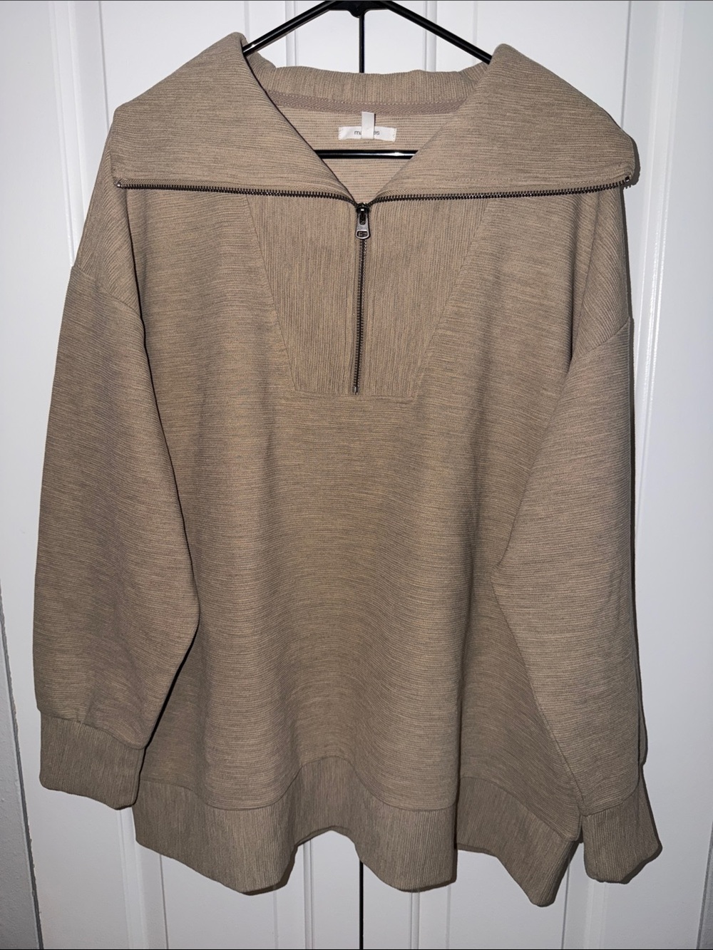 Maurices Zip-Neck Pullover in Tan